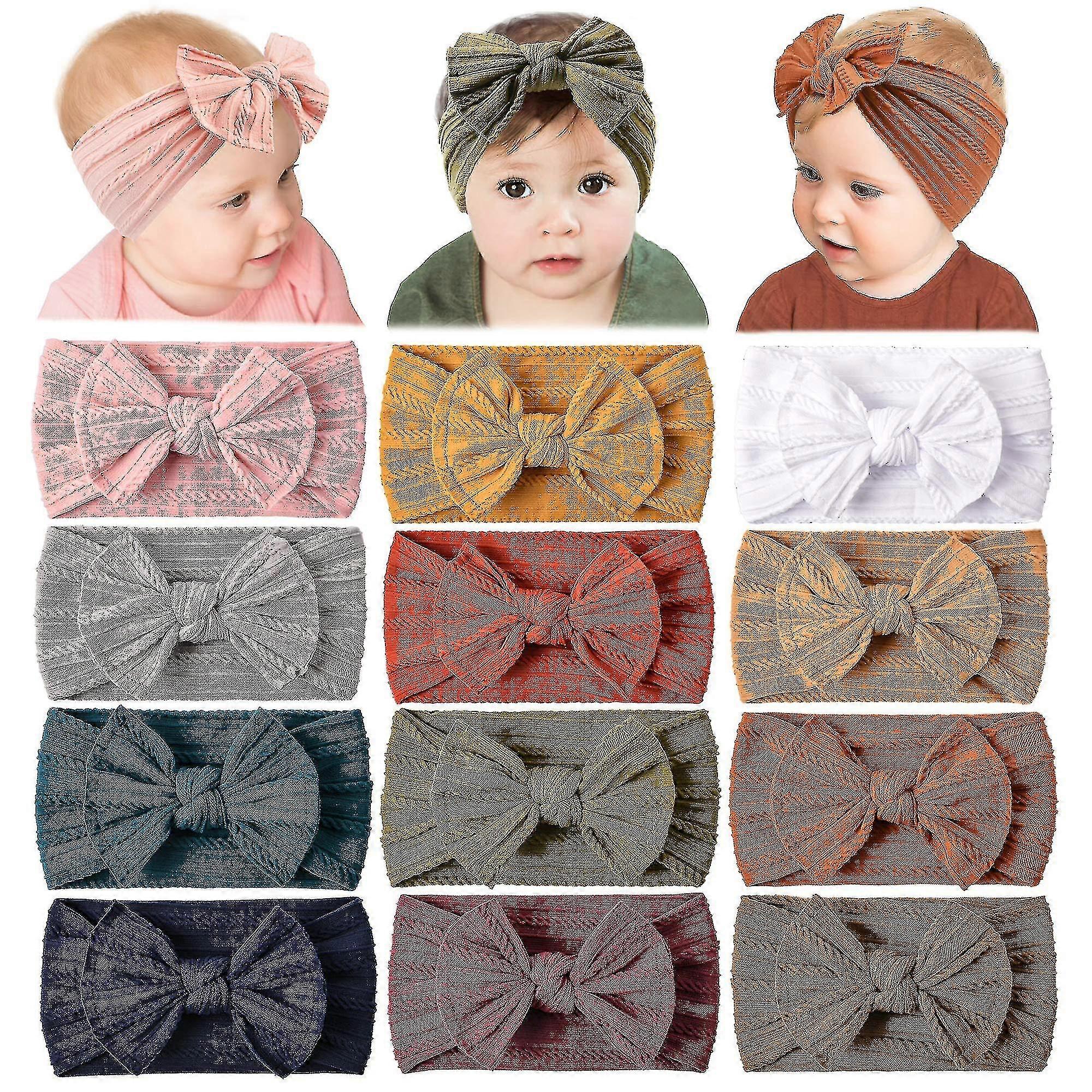 Pack 12 Diademas de Nylon bebé Bandas para el pelo