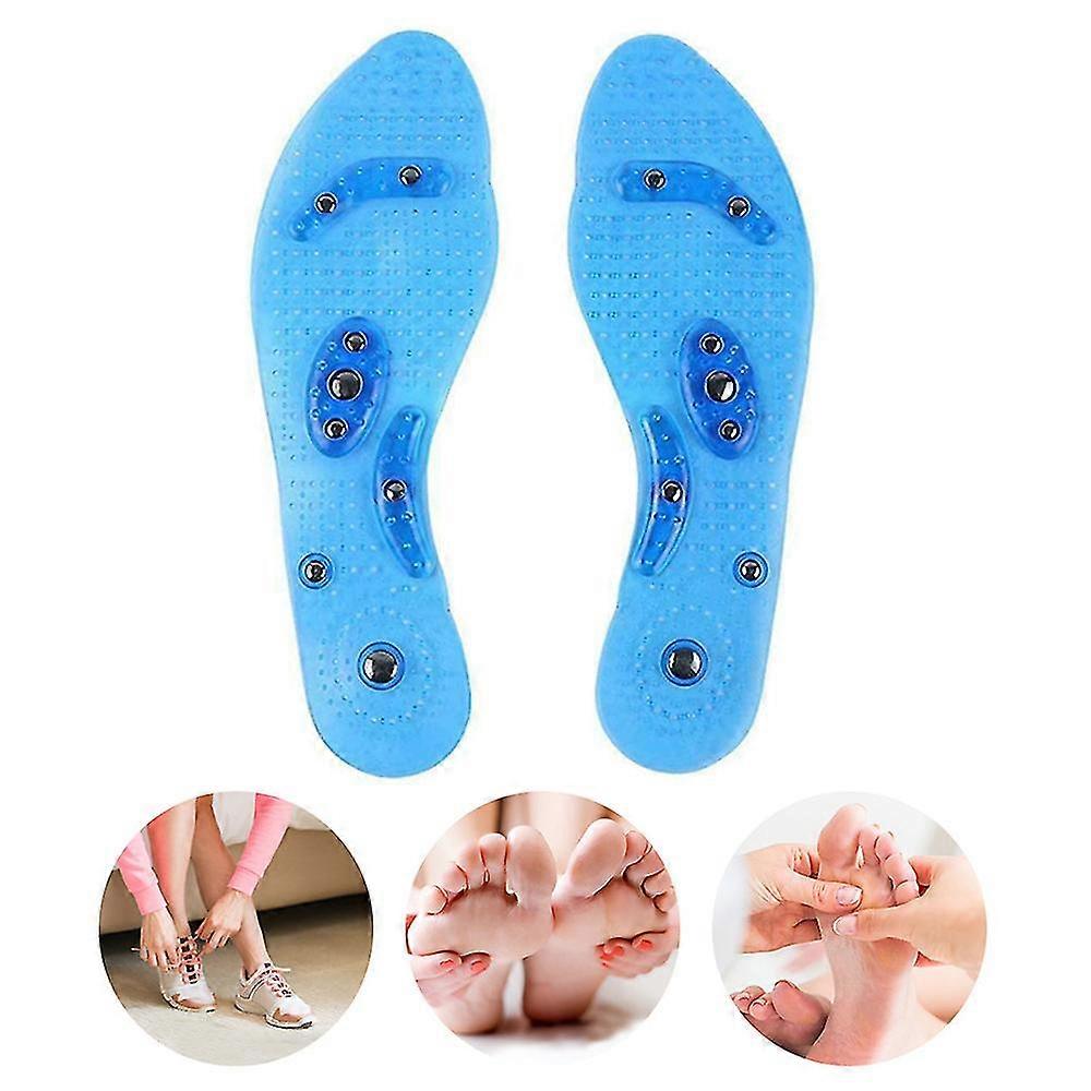 1 Pair Gel Acupressure Magnetic Insoles/inserts For Foot/feet Therapy