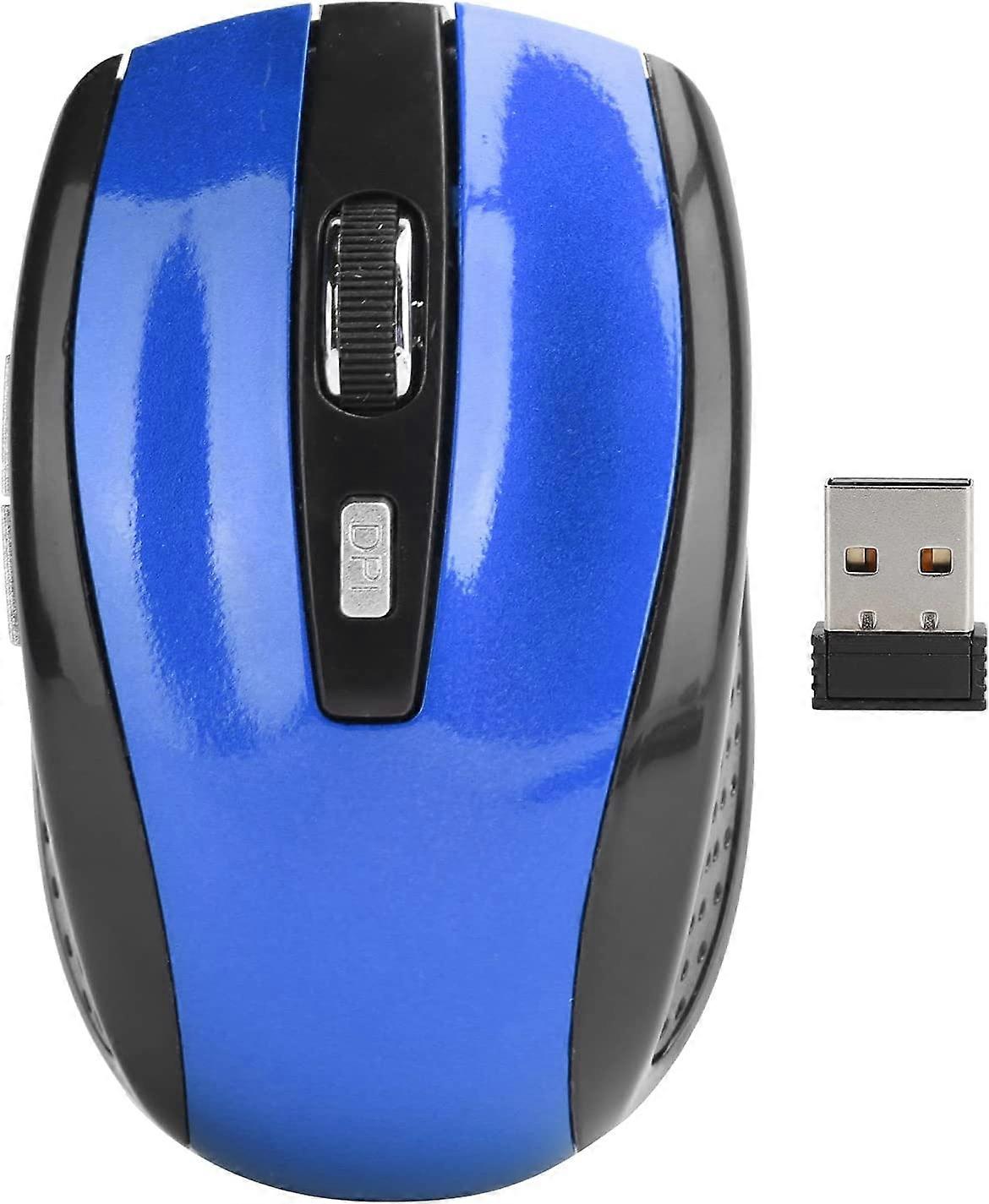 Wireless Mouse, 2.4GHz USB Ergonomic Optical Wireless Computer Mouse, Adjustable 1600DPI Portable Wireless Gaming Mouse with 6 Keys for Notebook, PC, 