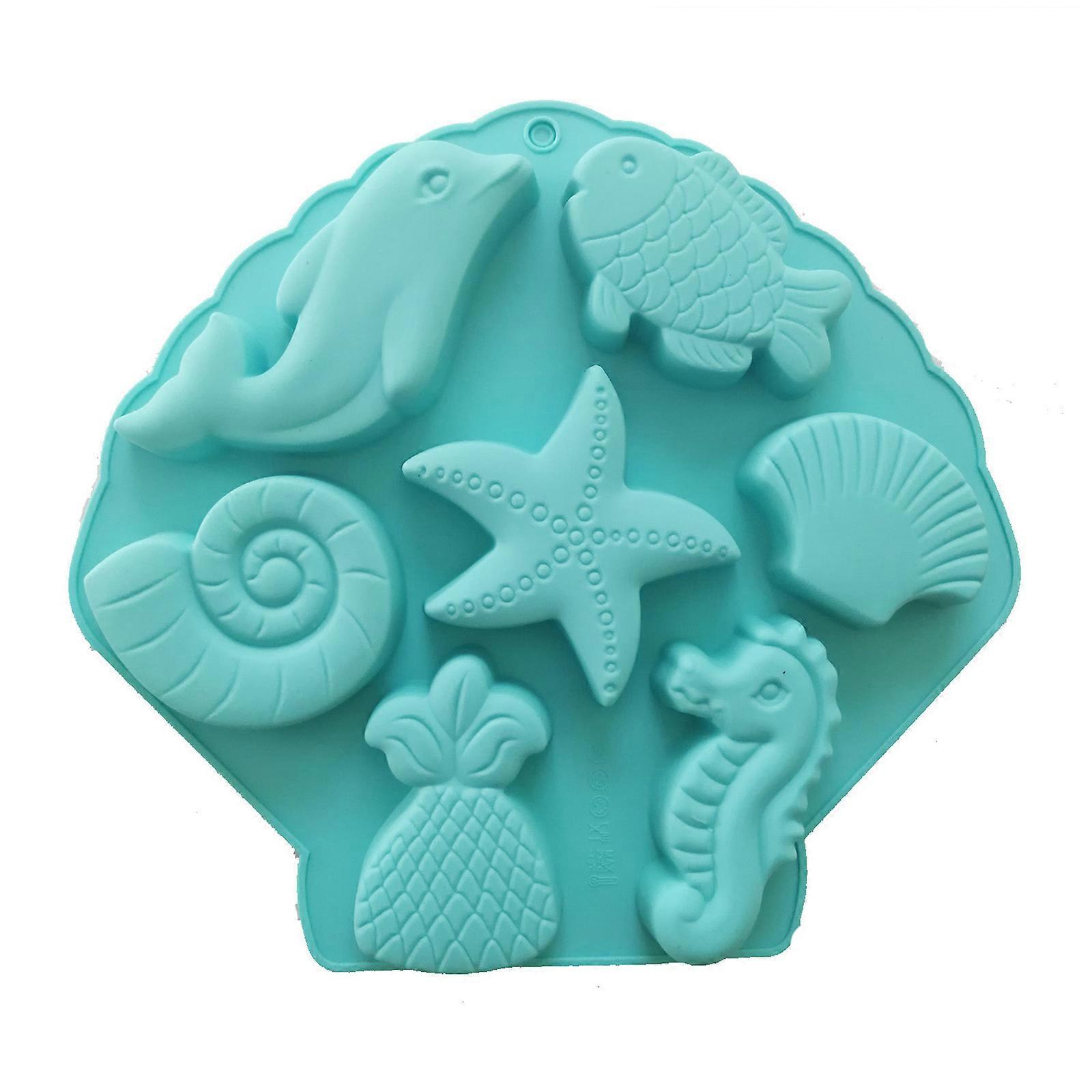 Handmade 3D Soap Bar Craft Kitchen Baking Fond Mold Ocean Fish Theme Durable