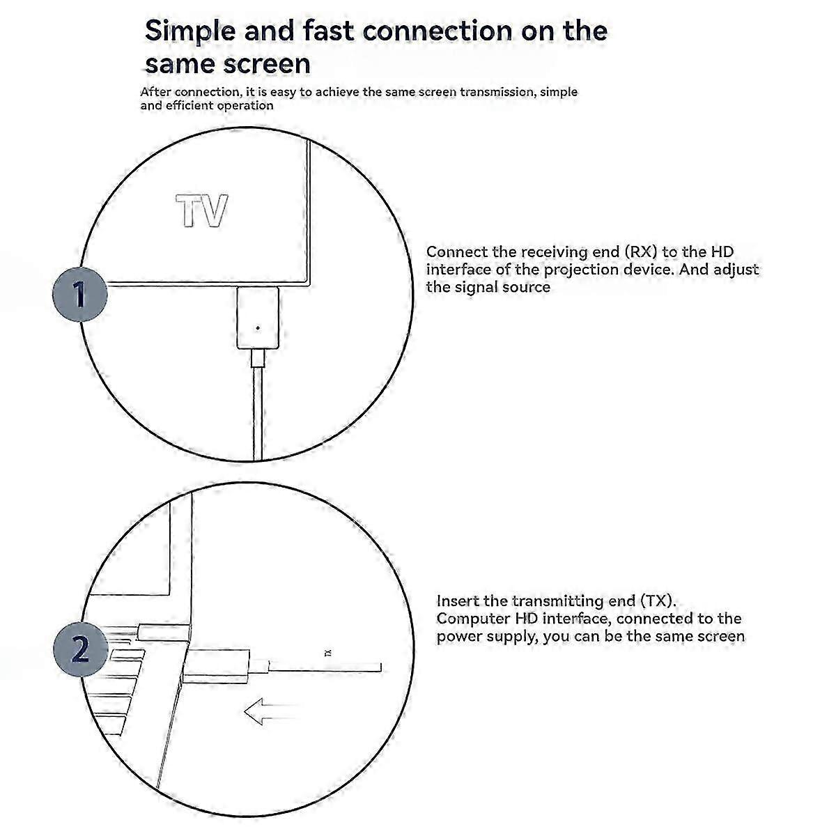 -compatible Wireless Transmitter Receiver Extender Kit Wireless Display Dongle For Tv Camera Streaming Projector