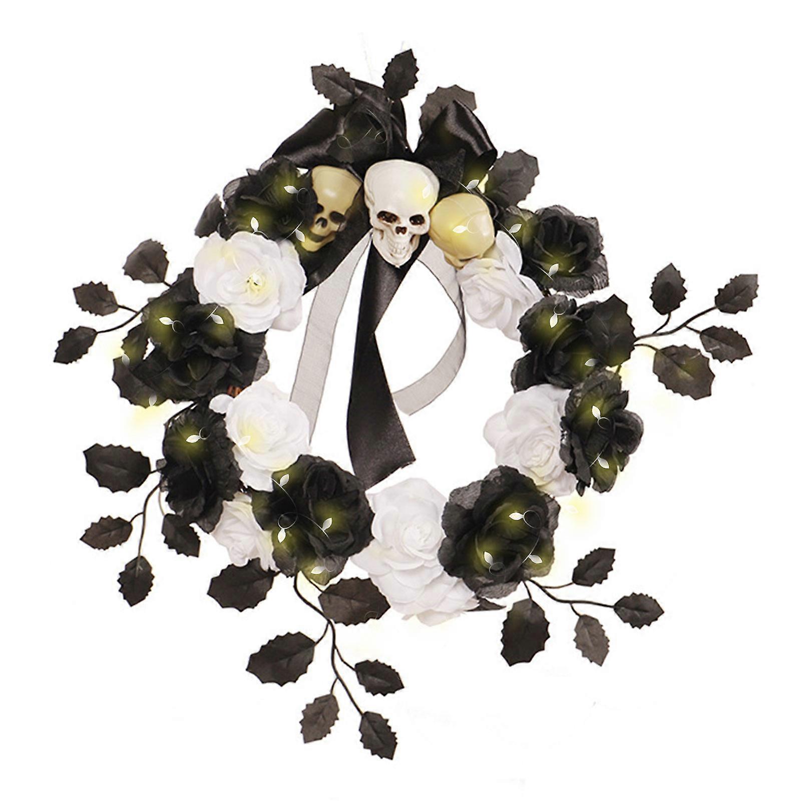 Artificial Flower With Skeleton Front Door Window Wall Hanging Decoration Wreath