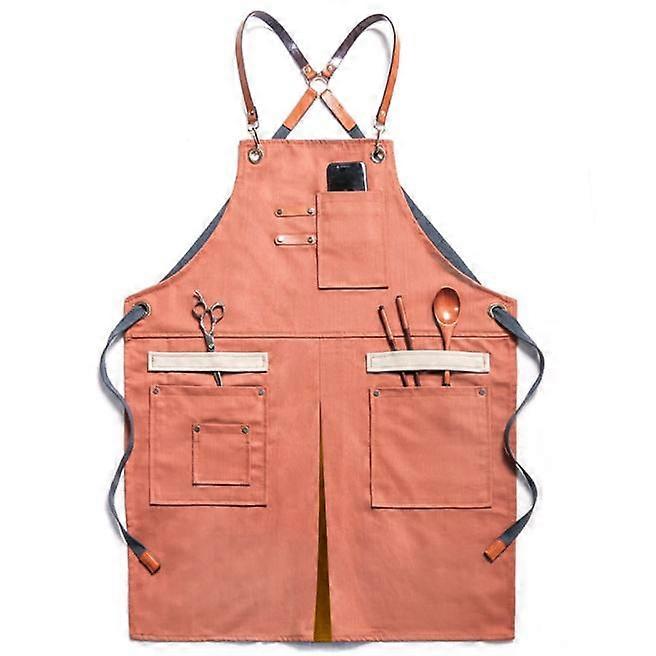 Denim Apron with Pockets Unisex Jean Apron Adjustable Apron for Kitchen