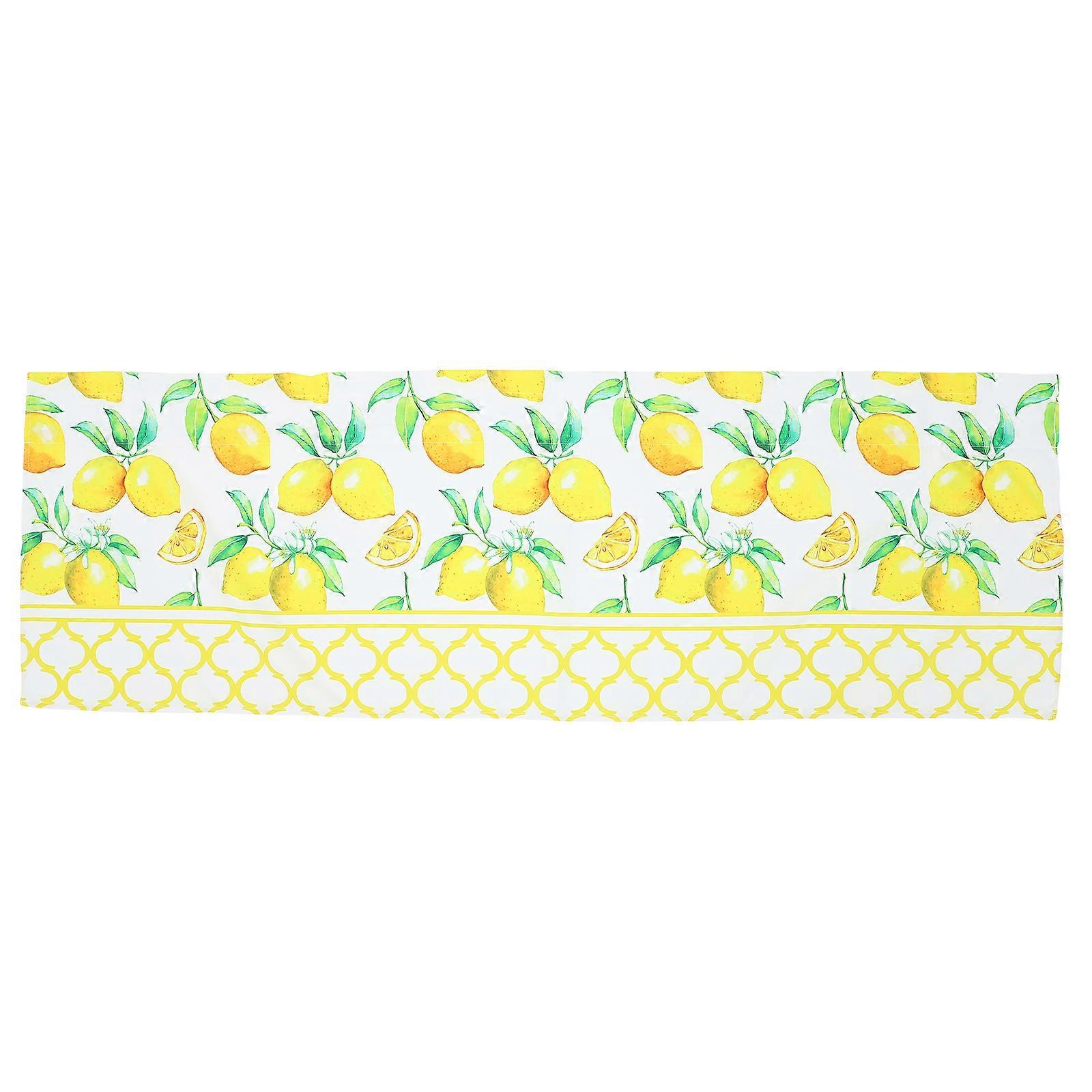 Fresh Lemon Pattern Window Valance for Kitchen Lemon Prints Short Curtain
