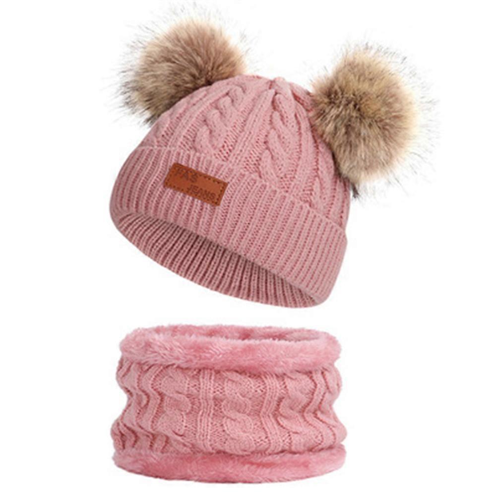 Conjunto de bufandas de sombreros de invierno para niños Gorro de punto cálido