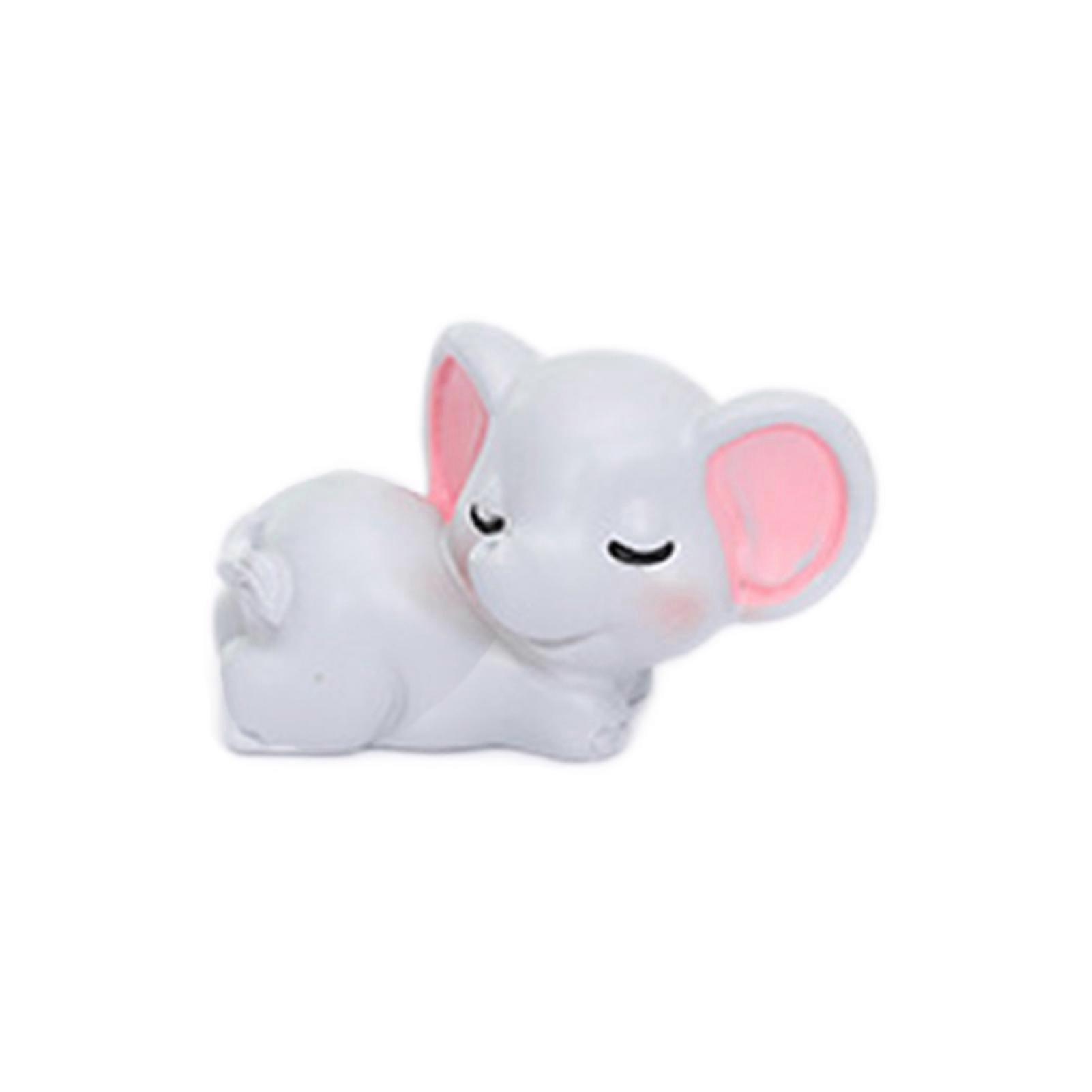 Elephant Figurine Handcrafted Sweet Expression Casting Decorative Realistic Looking Elephant Statue Car Decor