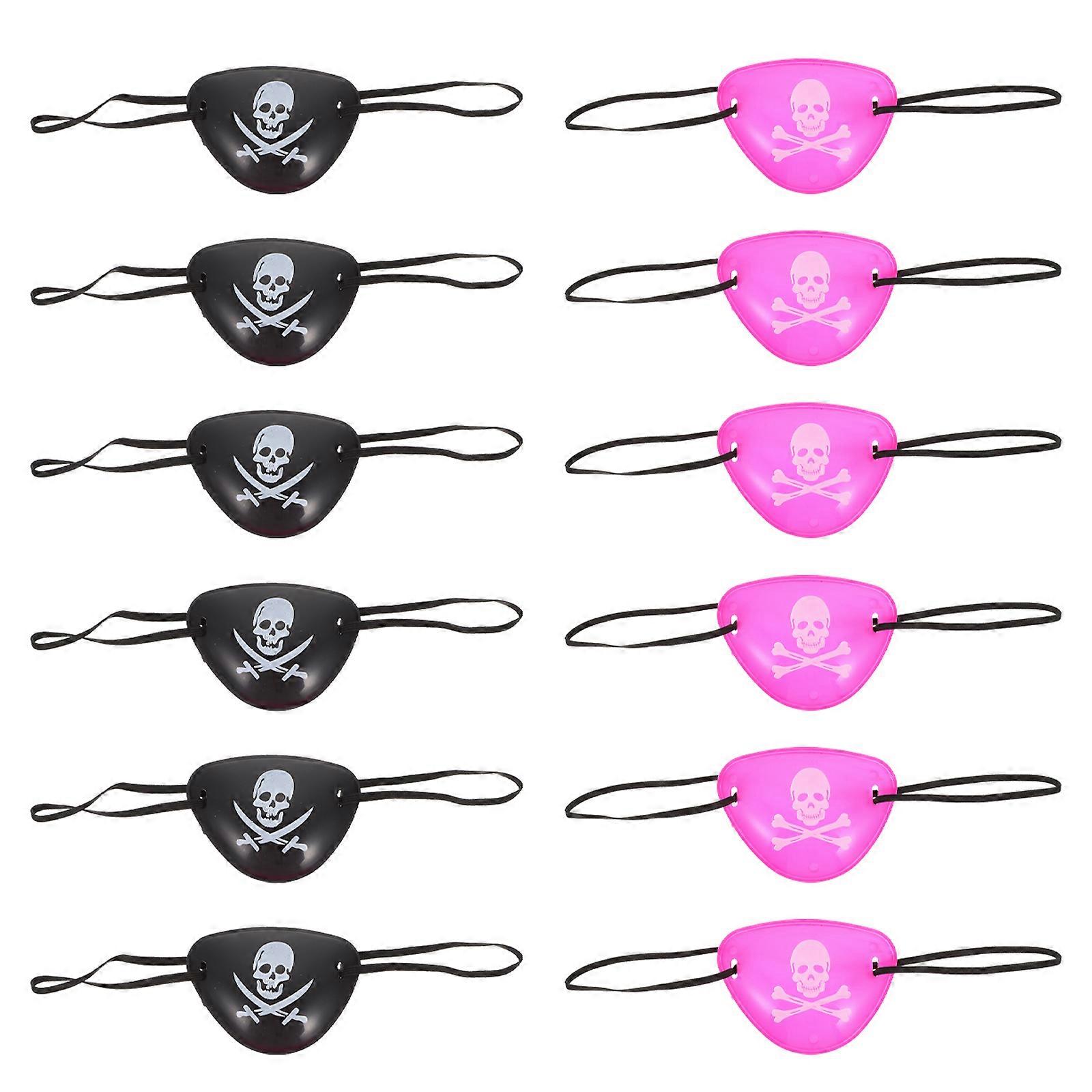 20Pcs Halloween Party Plastic Eye Patches Single-eye Skull Pattern Pirate Eye Patches