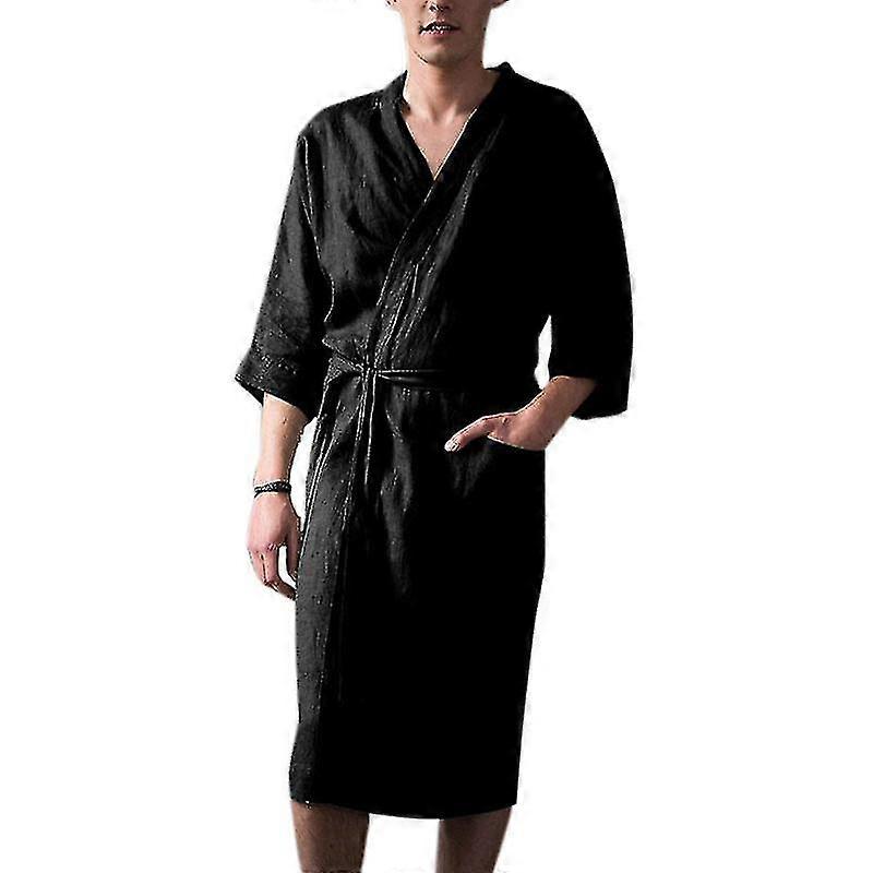 Män Pyjamas Kimono Badrock Robe Morgonrock Lätt Loungewear
