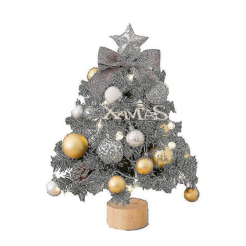Tabletop Christmas Tree, Miniature Pine Christmas Tree With Hanging Ornaments