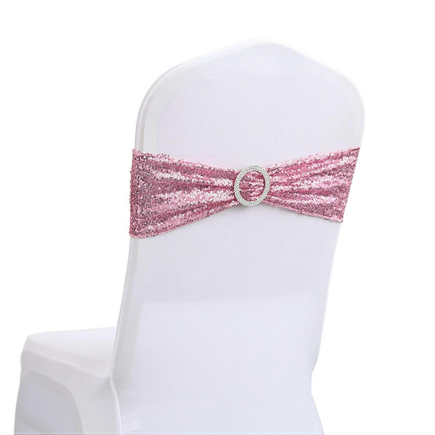 Chair Cover Eye-catching Elasticity Exquisite Chair Back Bowknot Sequin Bandage Party Decoration