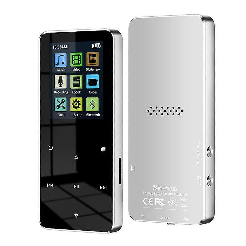 MP3 MP4 Player Bluetooth-compatible Speaker Touch Key Built-in 16GB HiFi Metal Mini Portable Walkman With Radio FM Recording