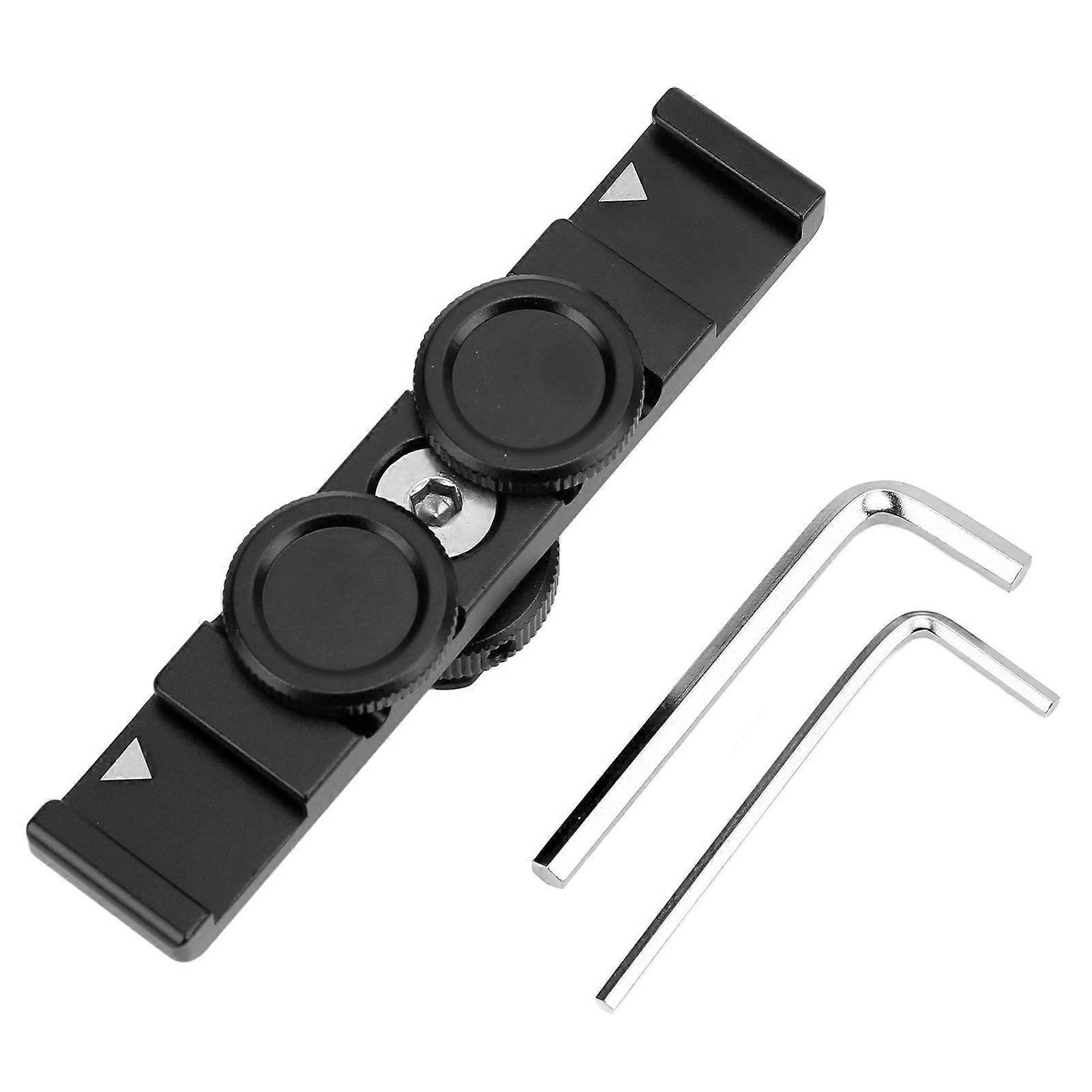 Camera Extension Bar Dual Cold Shoe Extension Mount Shooting Flash Light Bracket for Monitor Microphone