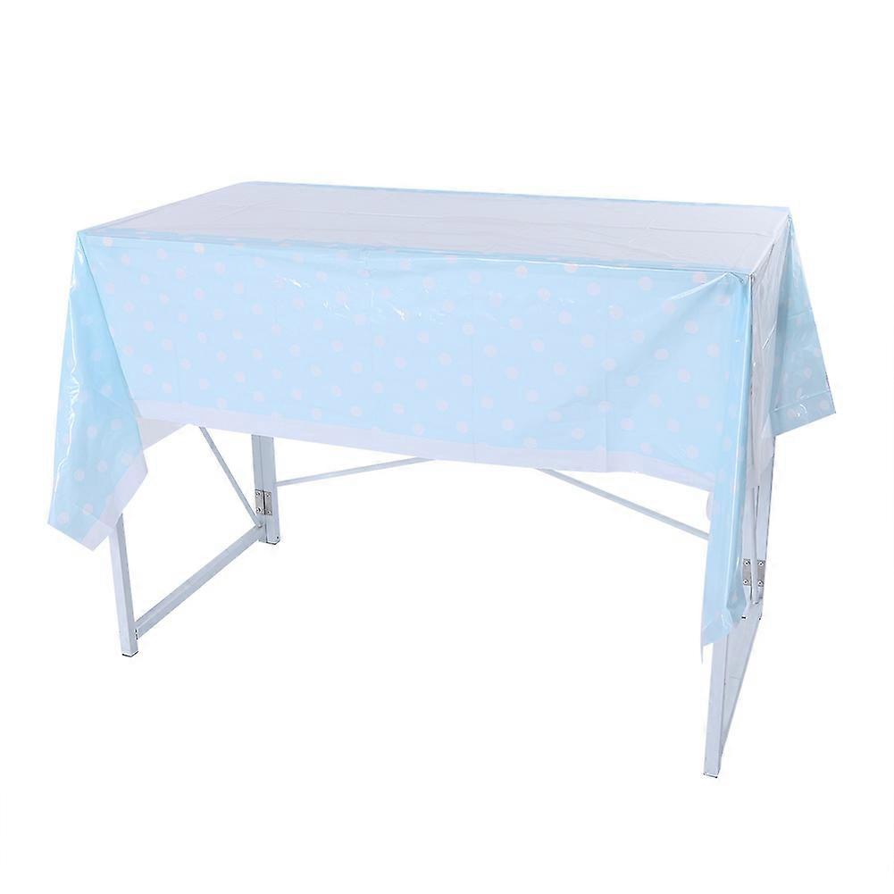 Disposable PVC Dots Table Cover Home Party Decor Colorful Tablecloth(Blue)