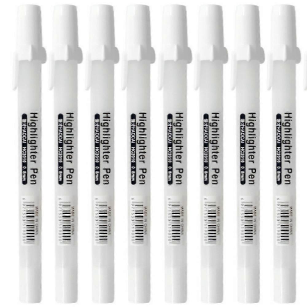 8pcs Art Highlighter Pen - White
