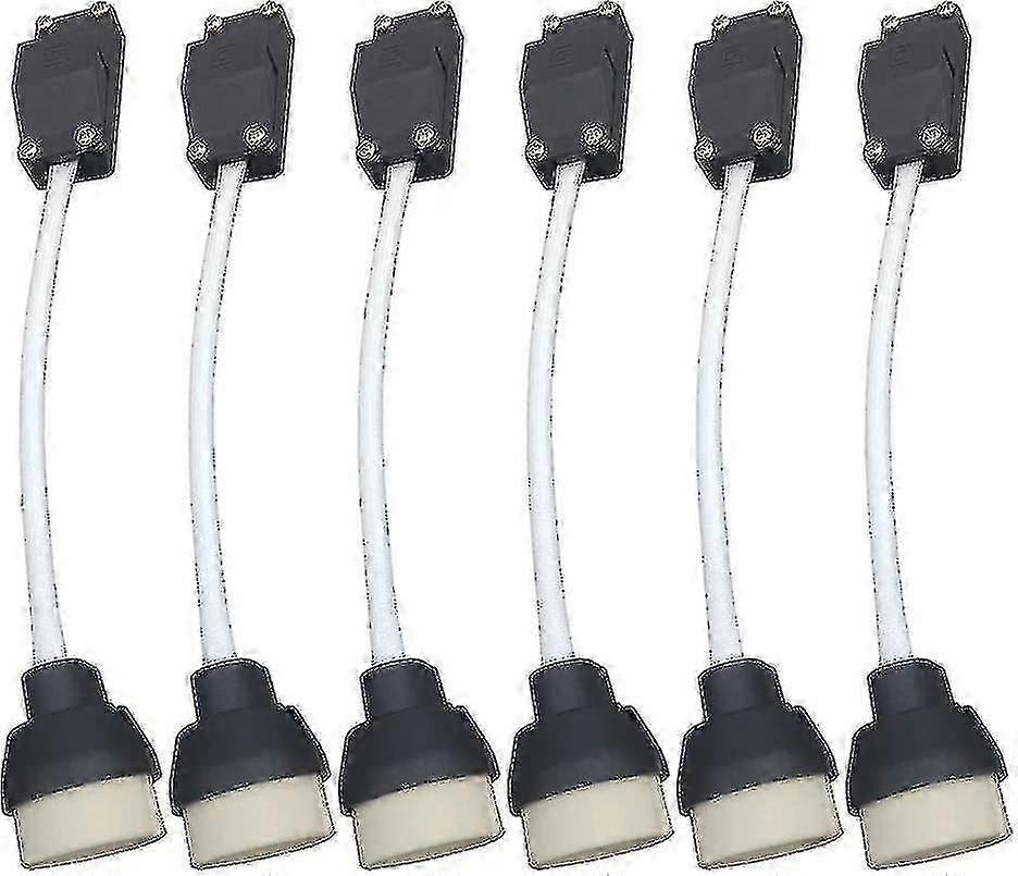(6 Pack) Gu10 Lamp Holder Ceramic Base And Terminal Block/bridge With Cable And Insulation Sleeve - 