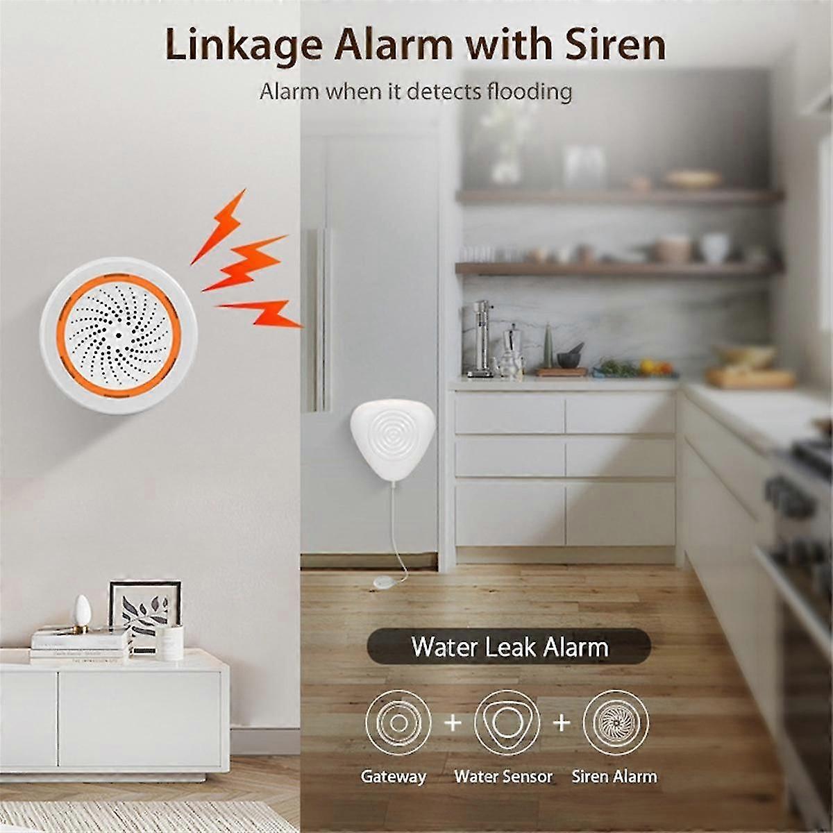 Zigbee Water Level Sensor Smart Water Leakage Alarm Detector Flood Alert Overflow Security Protection Tuya