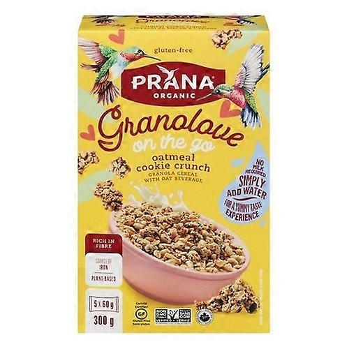 Prana Organic On-The-Go 燕麦片谷物燕麦饼干脆片,5 X 60 克(8 箱)