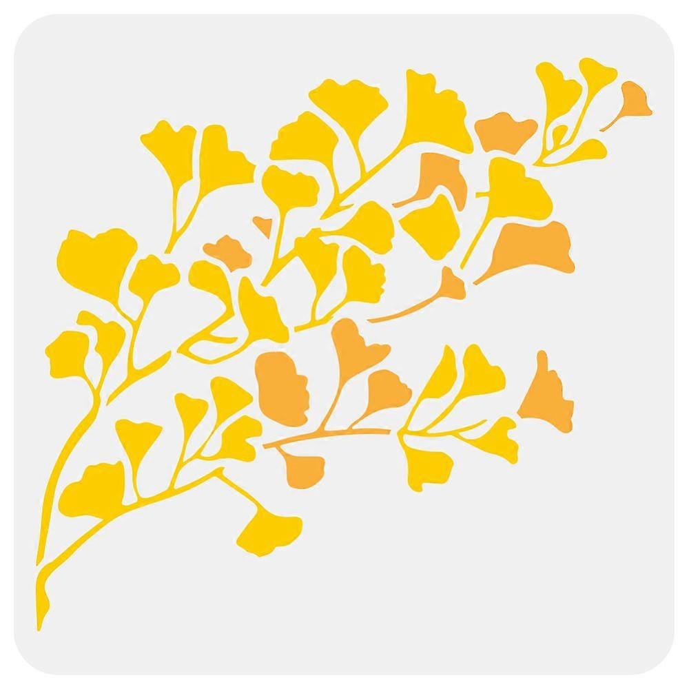 PET Hollow Out Drawing Painting Stencils for DIY Scrapbook Photo Album Ginkgo Leaf 30x30cm