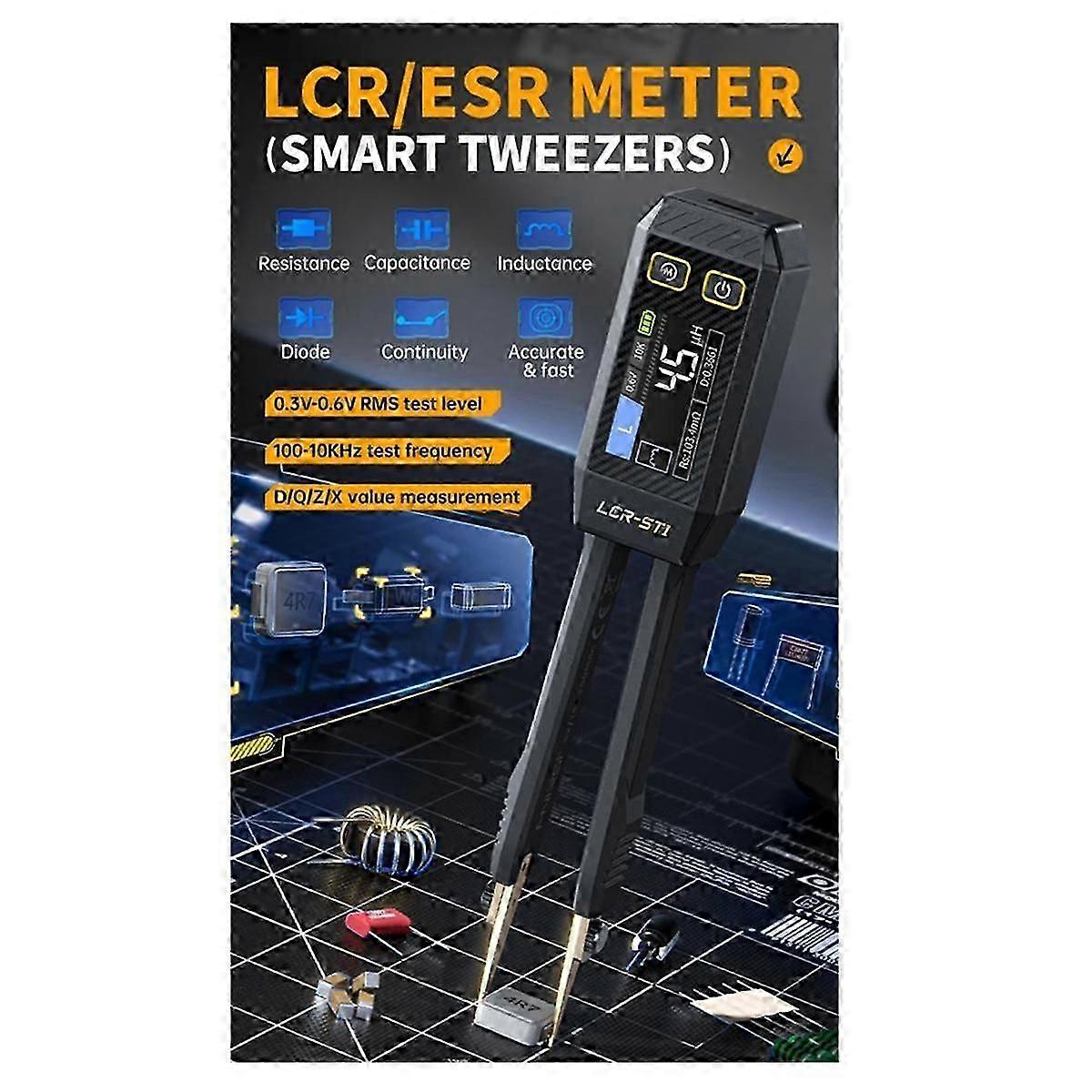 Lcr-st1 Mini Smart Pinzette Lcr SMD Tester Widerstand Kapazität Induktivität Durchgangsdiode Messtest
