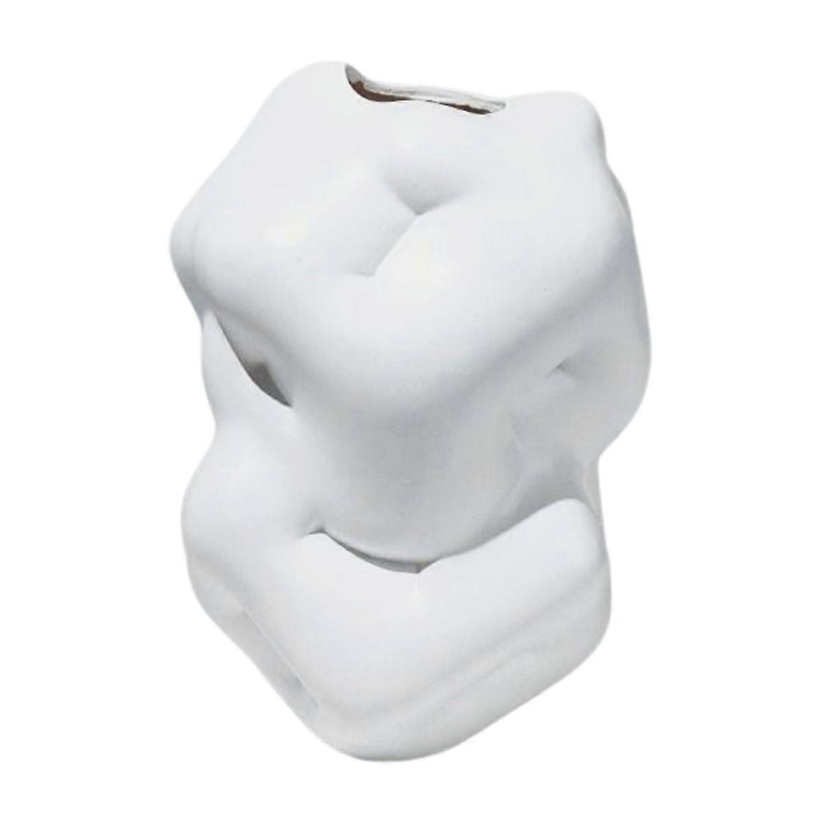 Modern Simple Resin Vase Encircling Art Flower Vase Vase Soft Decoration White(A)