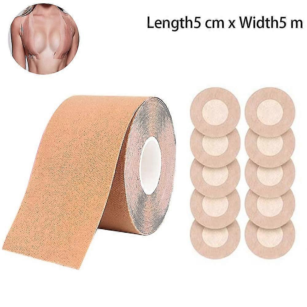 1 Pcs Boobs Tape - Breast Lift Tape And Disposable Round Nipple Cover, Push Up Boob Adhesive Bra