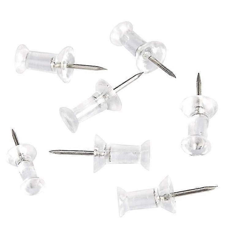 Push Pins Tacks, Clear Plastic Head, Steel Point, 100-Pack,23*8mm