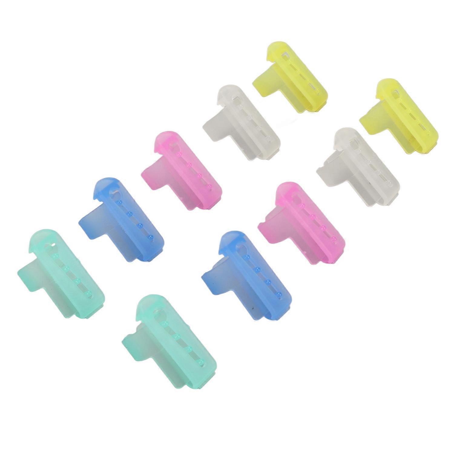 10pcs Knitting Thimble Plastic Portable Glossy Appearance Yarn Finger Holder Yarn Guide Separated fo