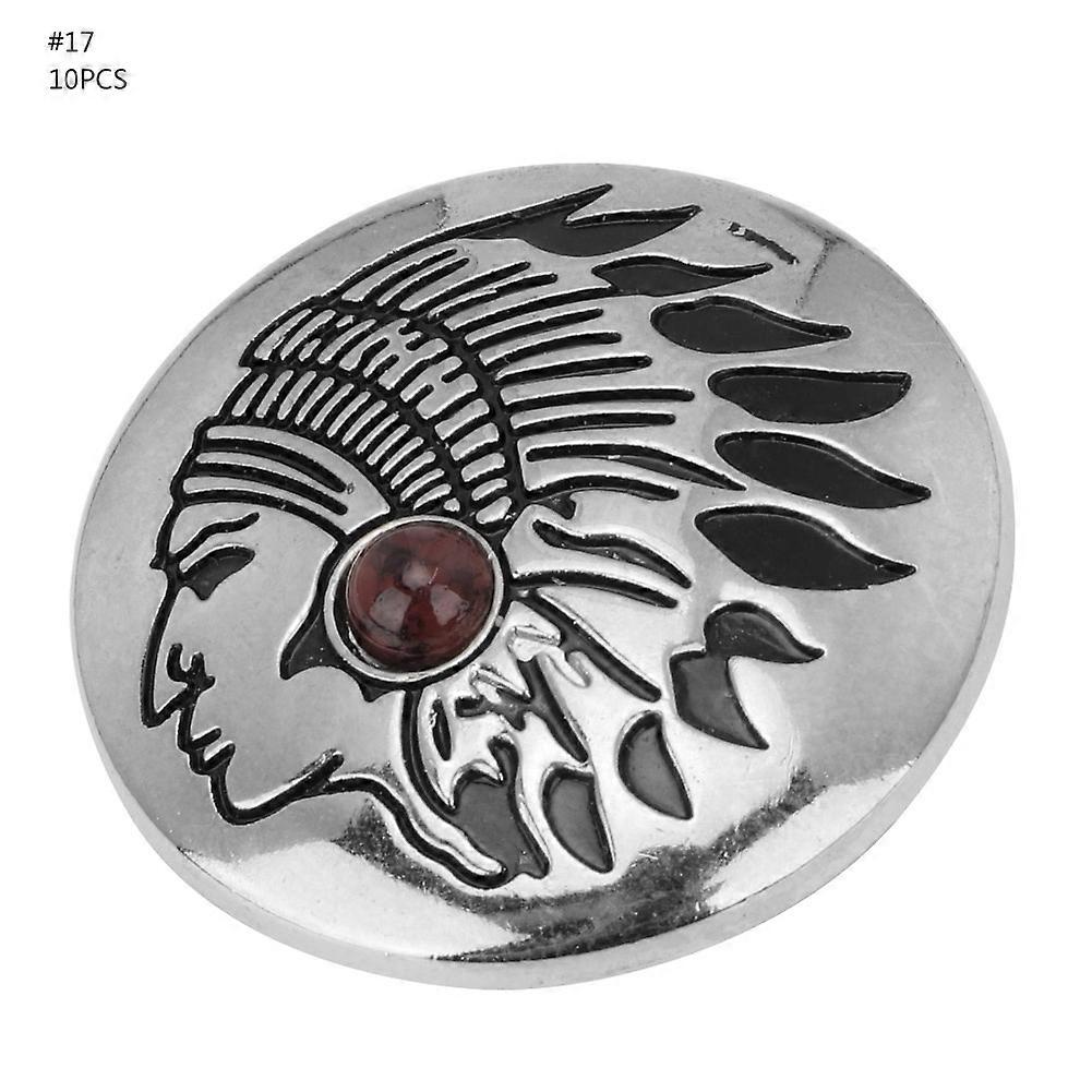 10pcs Alloy Round Snap Buttons Coat Jeans Bag Craft Purse Handbag Clasp Button (#17)