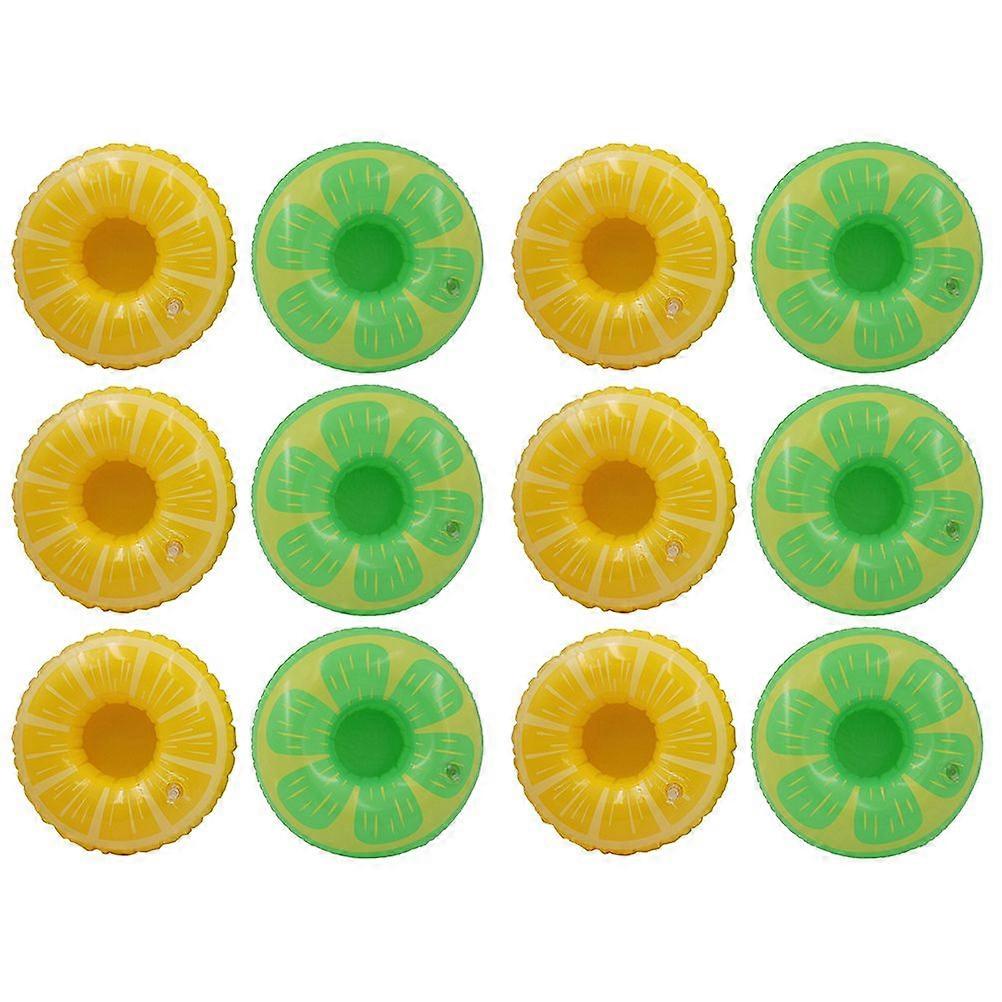 12pcs Lemon Shaped Floating Cup Coasters Stylish Cup Pads Adorable Mats