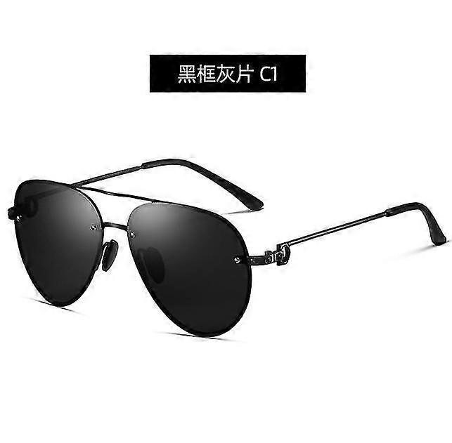Men's Classic Toad Mirror Metal Double-bridge Mirror Legs Carved Polarized Sunglasses 1.1tac Sunglasses