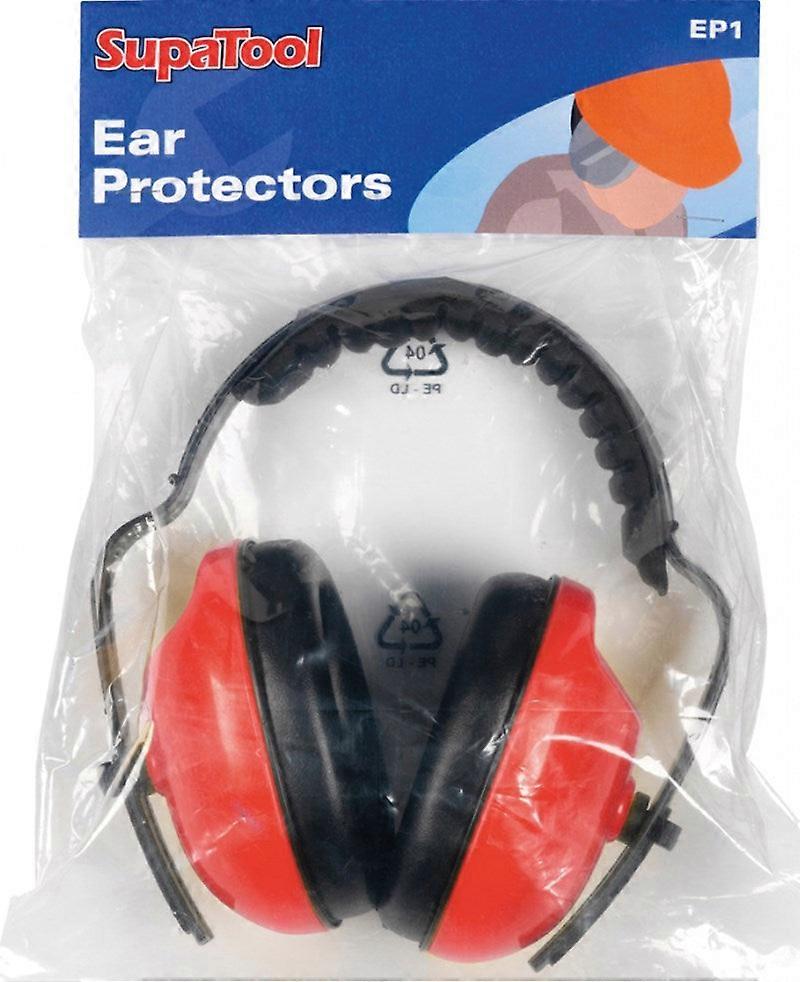 Supatool Adjustable Red Safety Ear Protectors / Defenders