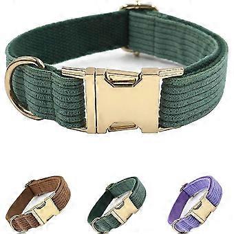 1Pc Pet Collar, Cotton Dog Collar, Green Dog Collar Small with Metal Safety Buckle for Small Dogs (S, Green)