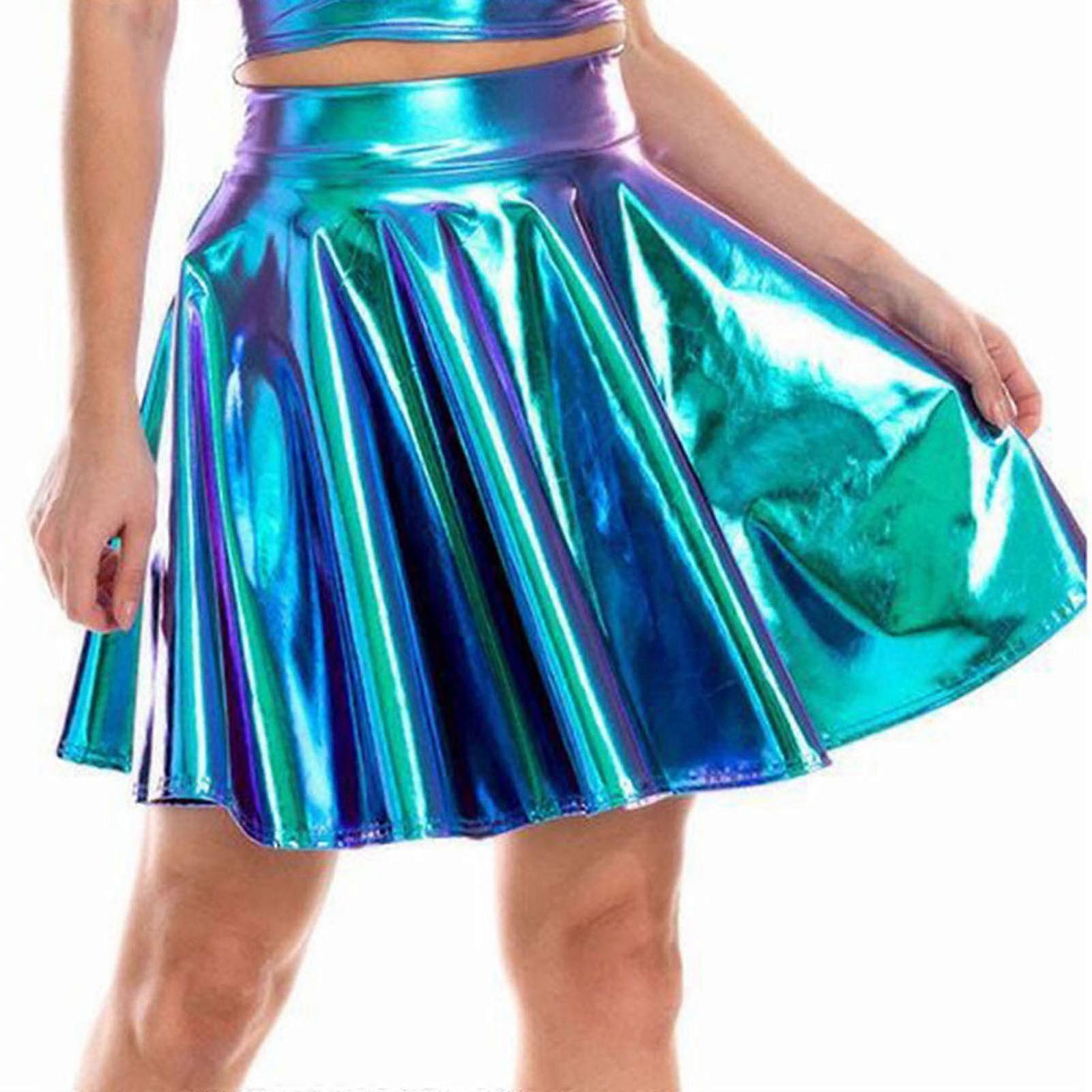 Women's Basic Versatile Stretchy Flared Casual Solid Color Party Cosplay Mini Skater Skirt