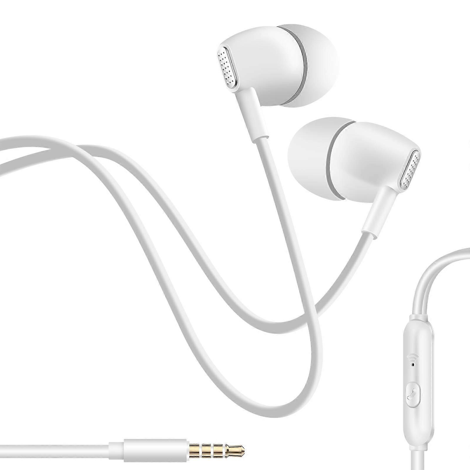 Casque filaire 3,5 mm avec microphone intégré, blanc