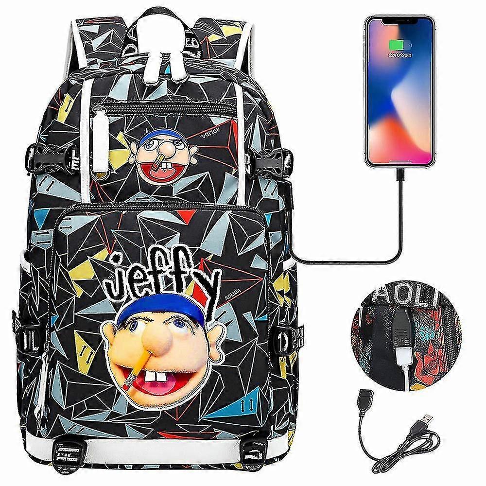 Jeffy Print Tini diák iskolatáska férfi és női hátizsák - alkalmi utazási hátizsák