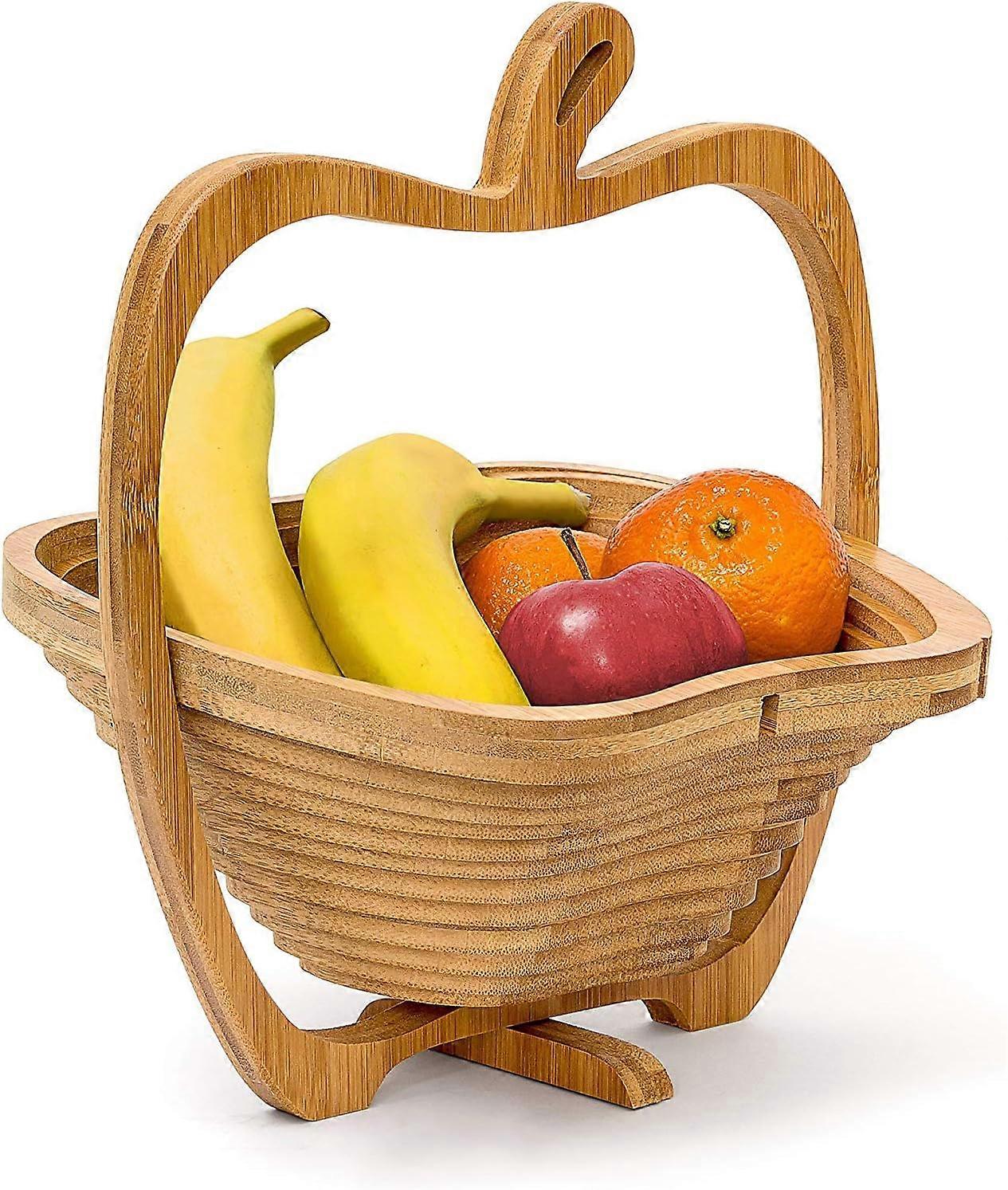 Foldable Basket, Apple Theme, Bamboo Storage Solution