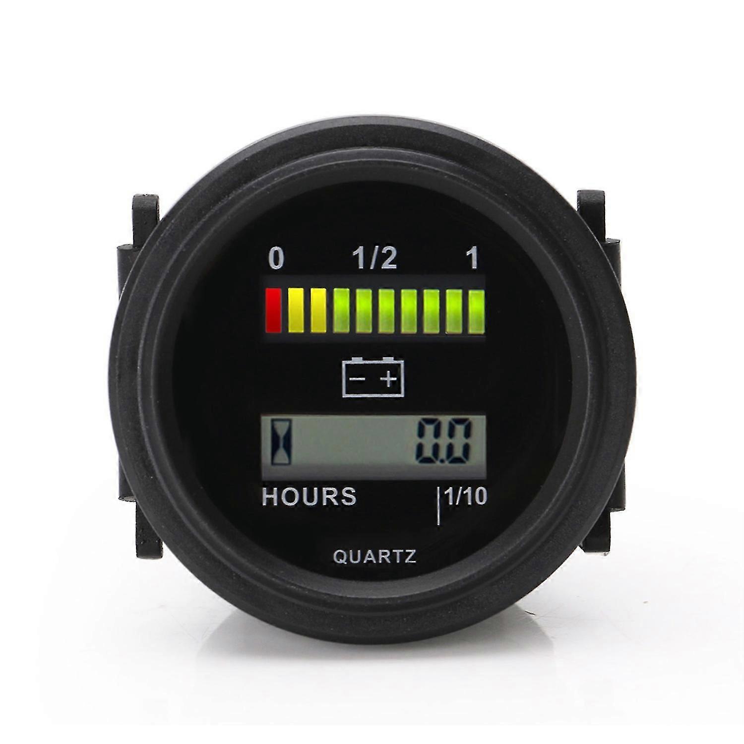 Digital  Lcd Hour Meter with led battery indicator Gauge 12V 24V 36V 48V 72V