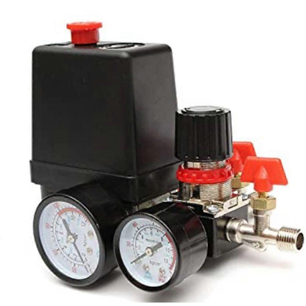 Pressure Control Switch, 90-120 PSI Pressure Switch Manifold Regulator Gauges with Pressure Regulator