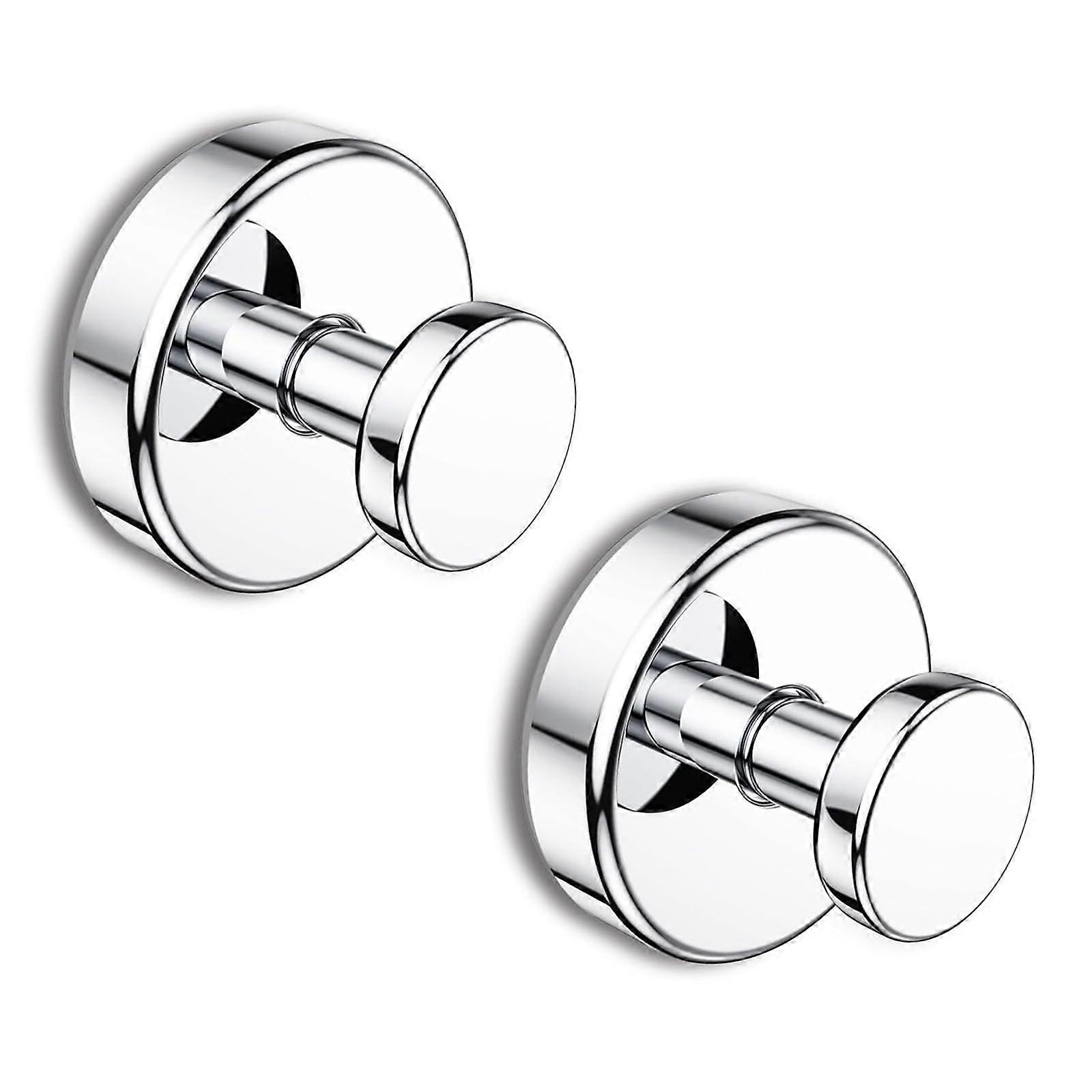 2 Pcs Removable Suction Cup Hooks for Shower Window Glass Door Wall Silver