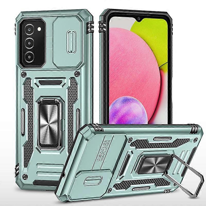For Samsung Galaxy A03s Armor PC + TPU Camera Shield Phone Case