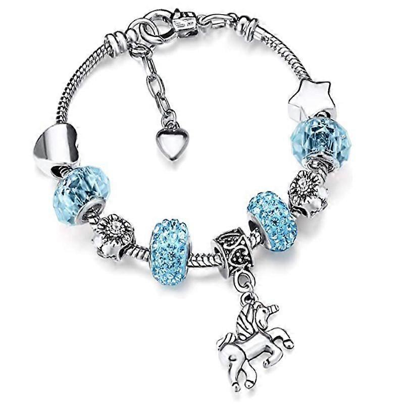 Enhjørning Glitrende Krystall Charm Armbånd For Jente Dame
