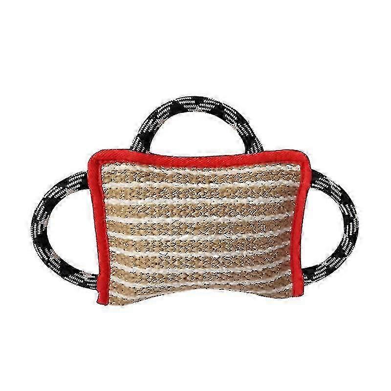 Shxx Training Bite Pillow Linen Tug Toy With 3 Durable Handles, Tough Tug Toy For Medium To Large Dogs Interactive Playing, Ideal For Tug Of War, K9 3