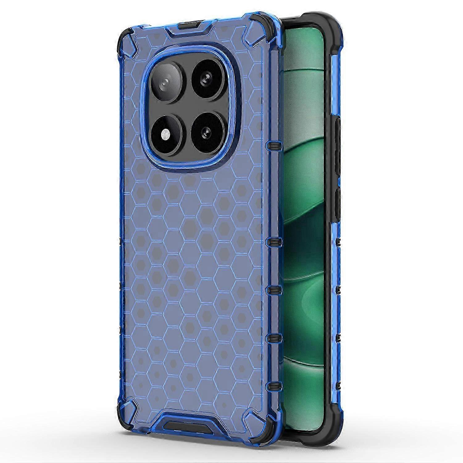 unbrand Pour Xiaomi Redmi Note 14 Pro 5G Coque de téléphone PC + TPU Forme en nid d’abeille - Rouge