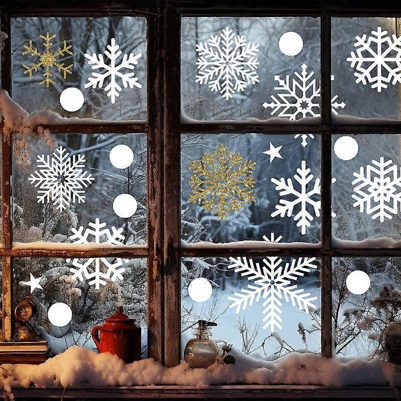 ガラス窓のためのクリスマスウィンドウしがみつく5枚クリスマスウィンドウデカール雪片クリスマスデコレーションクリスマス