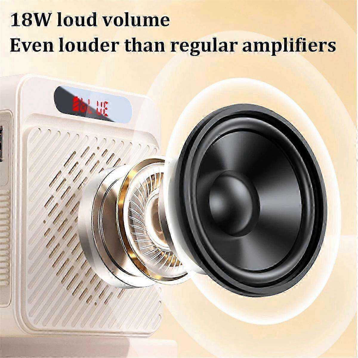 18W 2200mAh Bluetooth Voice Amplifier Multifunctional Personal Voice Speaker with Microphone Display for TeacherSpeech A