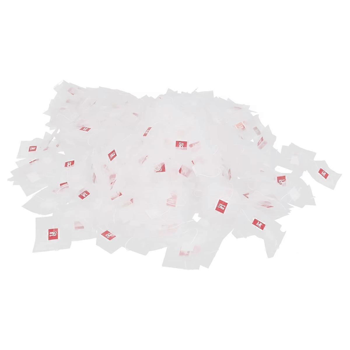 The New 500Pcs 5.8 X 7cm Pyramid Tea Bag Filter Nylon Tea Bag Single String Label Transparent Empty Tea Bag