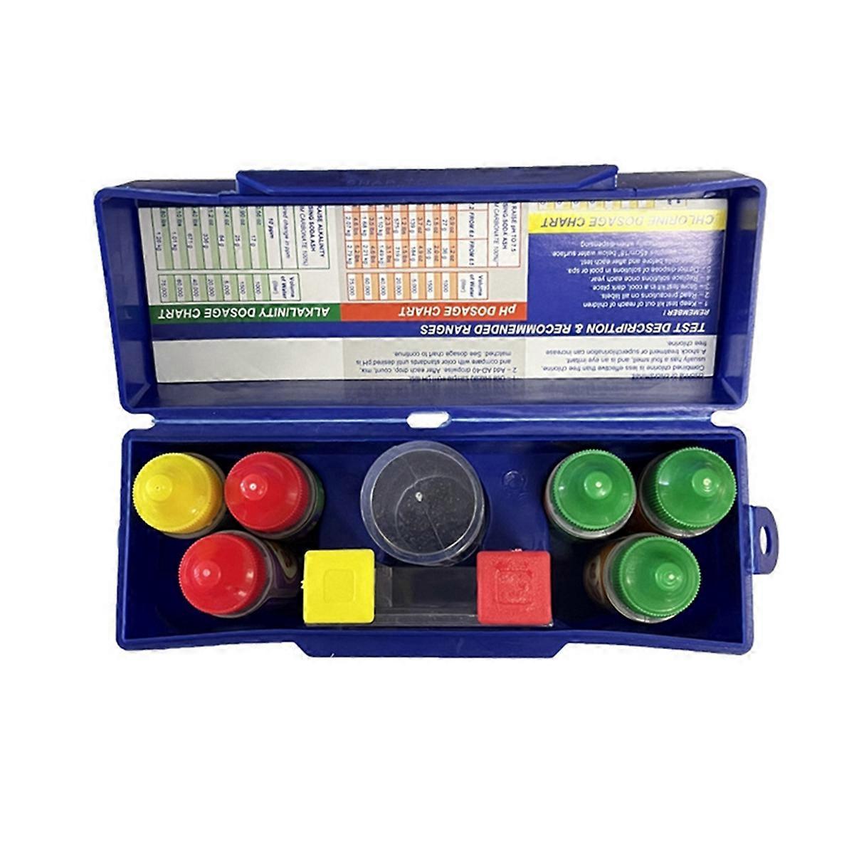 5-Way Test Kit for Pool & SPA Acid Demand Chlorine Total Alkalinity Bromine PH Water Quality Tester Set