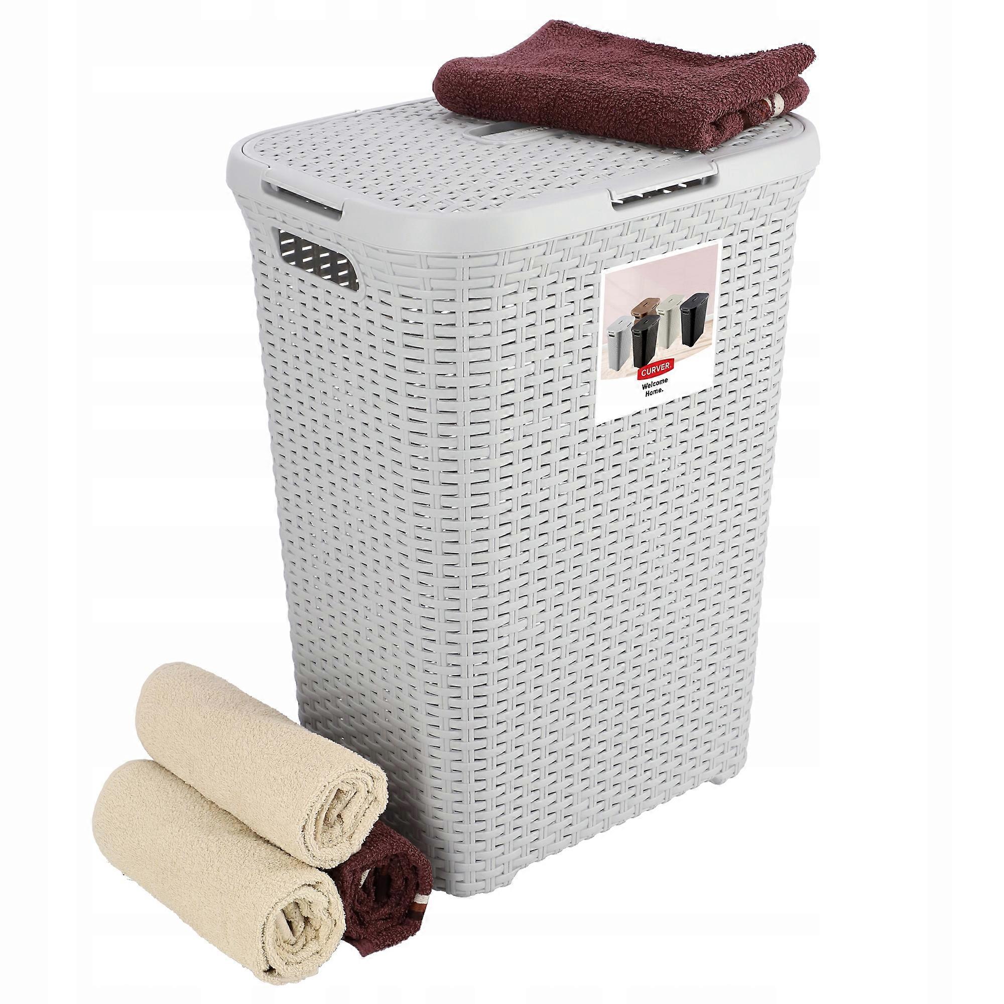Cesta de ropa CURVER 60 L gris claro