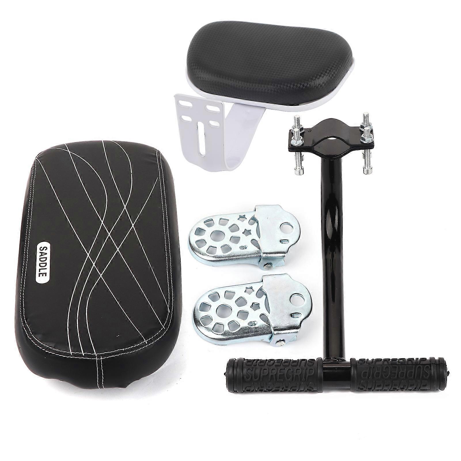 Bike Bicycle Child Back Rear Seat Cushion Backrest Armrest Footrest Set Accessory