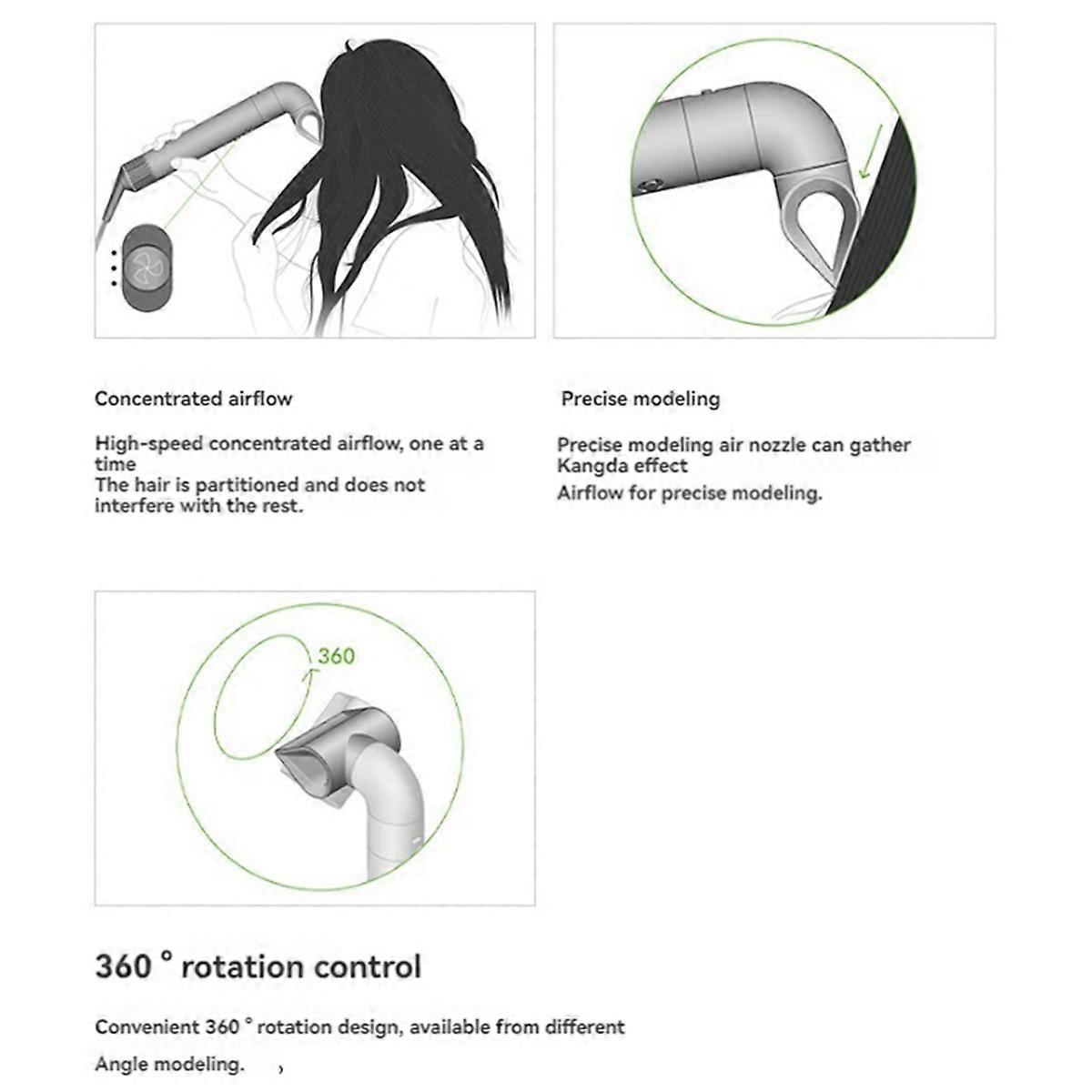 For HD01 HD05 Curling Iron Recision Styling Nozzle